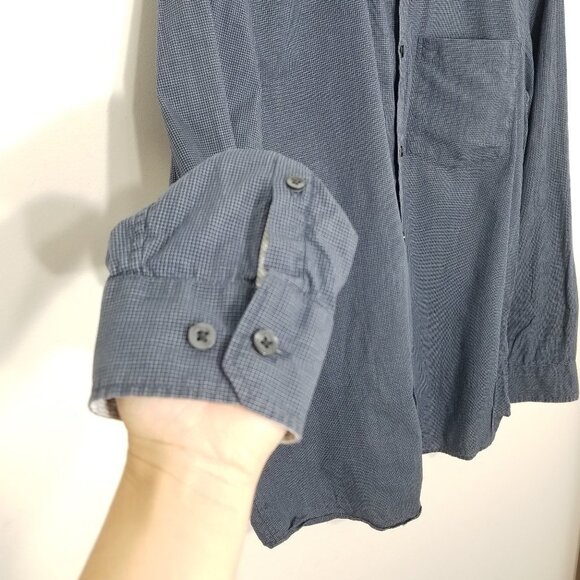 Banana Republic Blue Window Pane Button Down 100% Cotton Long Sleeves Sz Medium - Picture 5 of 11